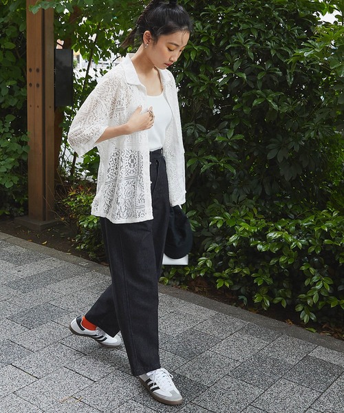 【新品☆タグ付き】yori レースオーバーサイズシャツ ホワイト フロッキーレースシャツ【2025AW】12/23pm12:00～発売 | 12/23pm12:00