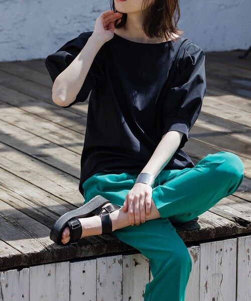 OPAQUE.CLIP（オペークドットクリップ）の「◆シルキースーピマ 切替ボリュームスリーブカットソー【WEB限定サイズ】（Tシャツ/カットソー・レディース・ブラウン系その他/ブラック/キャメル/ホワイト系/ブラウン系その他5・34/42/40/38/36）」の11枚目の写真