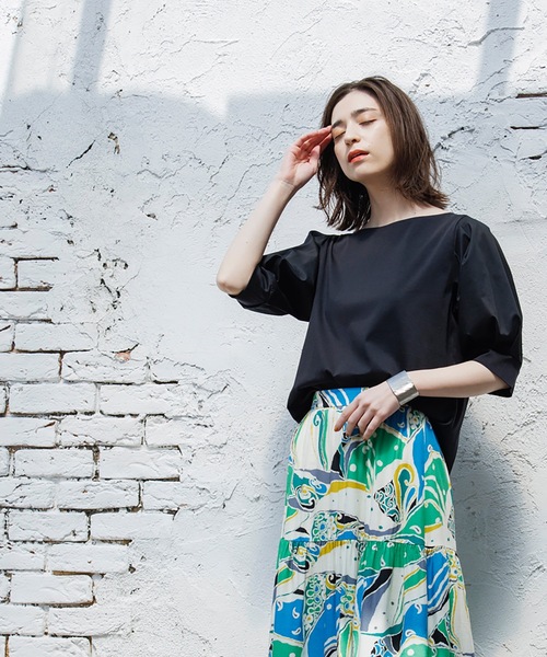 OPAQUE.CLIP（オペークドットクリップ）の「◆シルキースーピマ 切替ボリュームスリーブカットソー【WEB限定サイズ】（Tシャツ/カットソー・レディース・ブラウン系その他/ブラック/キャメル/ホワイト系/ブラウン系その他5・34/42/40/38/36）」の22枚目の写真