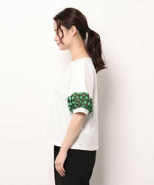 malla（マーラ）の「malla マーラ ケミカルレースTee（Tシャツ/カットソー・レディース・ブラック/ホワイト/パープル・FREE）」の11枚目の写真