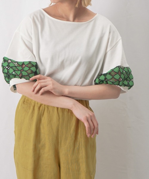 malla（マーラ）の「malla マーラ ケミカルレースTee（Tシャツ/カットソー・レディース・ブラック/ホワイト/パープル・FREE）」の4枚目の写真