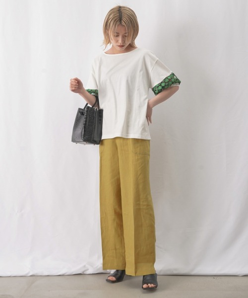 malla（マーラ）の「malla マーラ ケミカルレースTee（Tシャツ/カットソー・レディース・ブラック/ホワイト/パープル・FREE）」の6枚目の写真