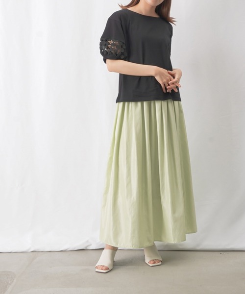 malla（マーラ）の「malla マーラ ケミカルレースTee（Tシャツ/カットソー・レディース・ブラック/ホワイト/パープル・FREE）」の9枚目の写真