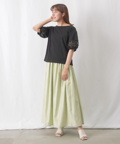 malla（マーラ）の「malla マーラ ケミカルレースTee（Tシャツ/カットソー・レディース・ブラック/ホワイト/パープル・FREE）」の10枚目の写真