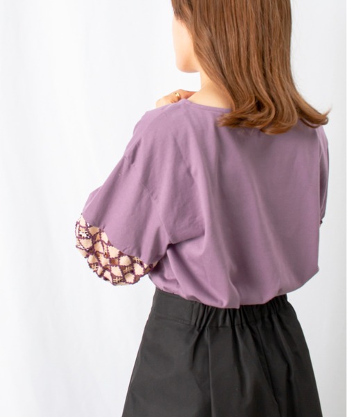 malla（マーラ）の「malla マーラ ケミカルレースTee（Tシャツ/カットソー・レディース・ブラック/ホワイト/パープル・FREE）」の18枚目の写真