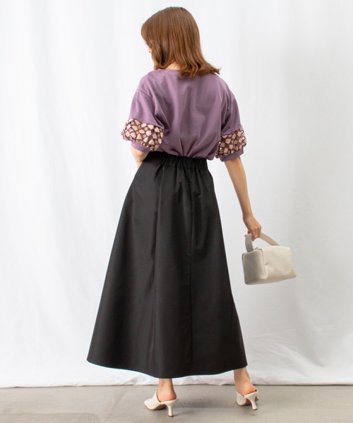 malla（マーラ）の「malla マーラ ケミカルレースTee（Tシャツ/カットソー・レディース・ブラック/ホワイト/パープル・FREE）」の13枚目の写真