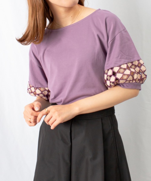 malla（マーラ）の「malla マーラ ケミカルレースTee（Tシャツ/カットソー・レディース・ブラック/ホワイト/パープル・FREE）」の16枚目の写真