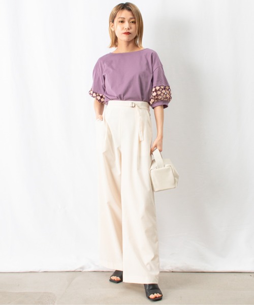 malla（マーラ）の「malla マーラ ケミカルレースTee（Tシャツ/カットソー・レディース・ブラック/ホワイト/パープル・FREE）」の21枚目の写真