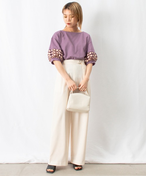 malla（マーラ）の「malla マーラ ケミカルレースTee（Tシャツ/カットソー・レディース・ブラック/ホワイト/パープル・FREE）」の20枚目の写真