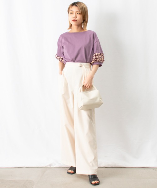 malla（マーラ）の「malla マーラ ケミカルレースTee（Tシャツ/カットソー・レディース・ブラック/ホワイト/パープル・FREE）」の19枚目の写真