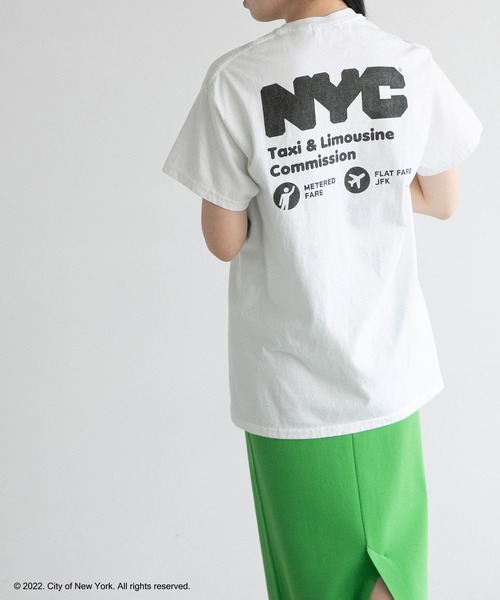 yuw（ユウ）の「ＮＹＣ　ＳＳ　Ｔｅｅ　278644（Tシャツ/カットソー・レディース・ホワイト/ネイビー/ピンク・FREE）」の2枚目の写真