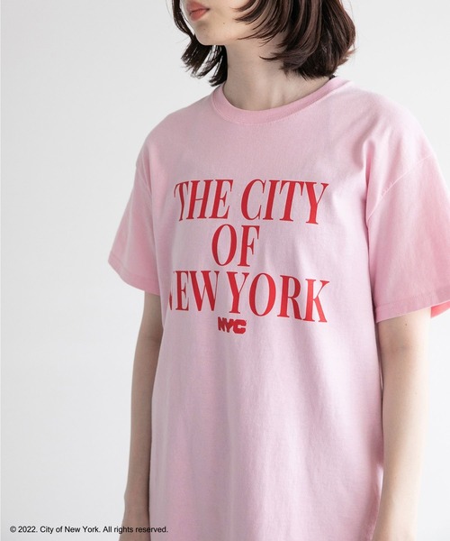 yuw（ユウ）の「ＮＹＣ　ＳＳ　Ｔｅｅ　278644（Tシャツ/カットソー・レディース・ホワイト/ネイビー/ピンク・FREE）」の3枚目の写真