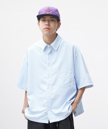 INTER FACTORY | fuv - S/S wide stripe shirt / 半袖ワイドストライプシャツ made in INTER FACTORY(シャツ/ブラウス)