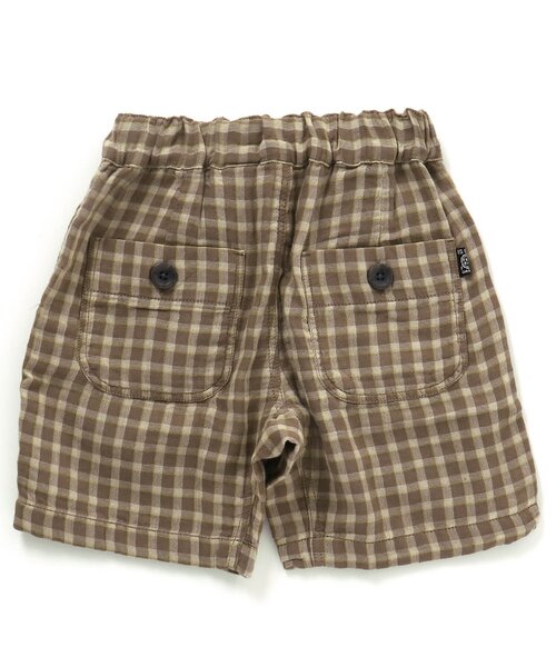 F.O.KIDS（エフオーキッズ）の「Wガーゼチェックタックパンツ 5分丈（その他パンツ・キッズ・ブラウン/ブルー/ベージュ/ブラック・90/130/100/110/95/120/80/140）」の10枚目の写真
