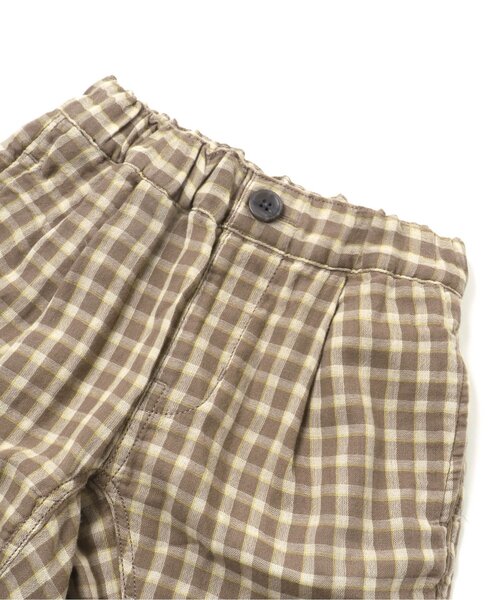 F.O.KIDS（エフオーキッズ）の「Wガーゼチェックタックパンツ 5分丈（その他パンツ・キッズ・ブラウン/ブルー/ベージュ/ブラック・90/130/100/110/95/120/80/140）」の11枚目の写真