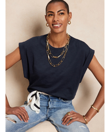 Banana Republic（バナナリパブリック）の「スーピマ ロールカフ タンクトップ（Tシャツ/カットソー）」