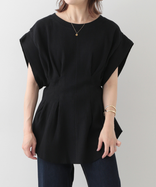 SLOBE IENA(スローブイエナ)の「【CLANE/クラネ】 YAKKO SLEEVE HEAVY リブカットソー(Tシャツ/カットソー・レディース・アイボリー/ブラック/グリーン・FREE)」の6枚目の写真