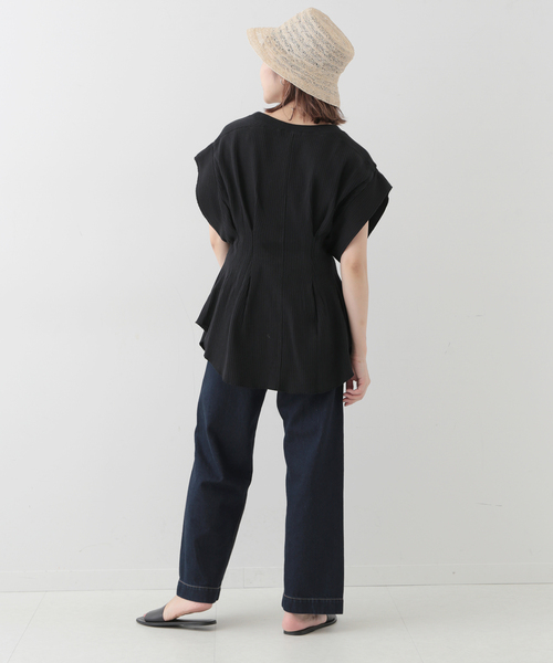 SLOBE IENA(スローブイエナ)の「【CLANE/クラネ】 YAKKO SLEEVE HEAVY リブカットソー(Tシャツ/カットソー・レディース・アイボリー/ブラック/グリーン・FREE)」の8枚目の写真