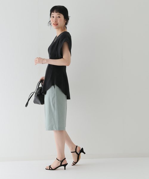 SLOBE IENA(スローブイエナ)の「【CLANE/クラネ】 YAKKO SLEEVE HEAVY リブカットソー(Tシャツ/カットソー・レディース・アイボリー/ブラック/グリーン・FREE)」の11枚目の写真