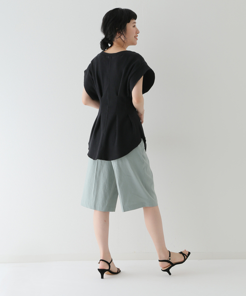 SLOBE IENA(スローブイエナ)の「【CLANE/クラネ】 YAKKO SLEEVE HEAVY リブカットソー(Tシャツ/カットソー・レディース・アイボリー/ブラック/グリーン・FREE)」の12枚目の写真