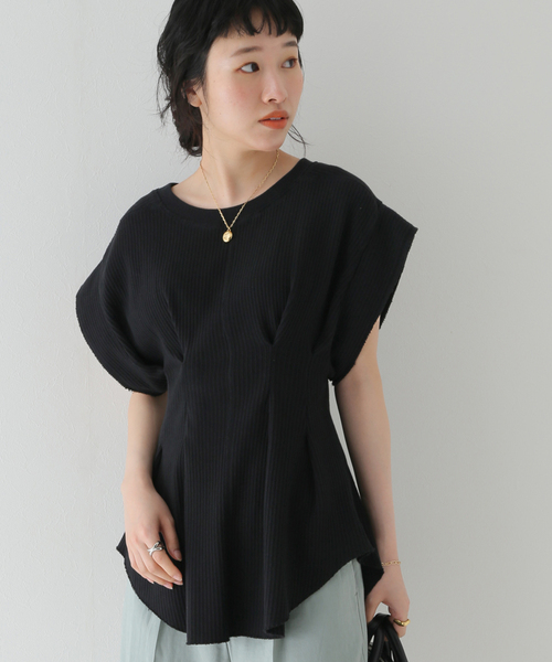 セール】【CLANE/クラネ】 YAKKO SLEEVE HEAVY リブカットソー（T