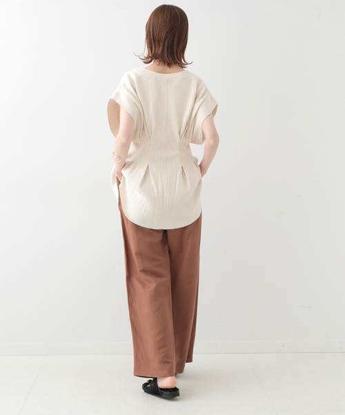 CLANE - CLANE YAKKO SLEEVE HEAVY RIB TOPS アイボリー CLANE（クラネ）の「YAKKO SLEEVE HEAVY RIB TOPS（Tシャツ