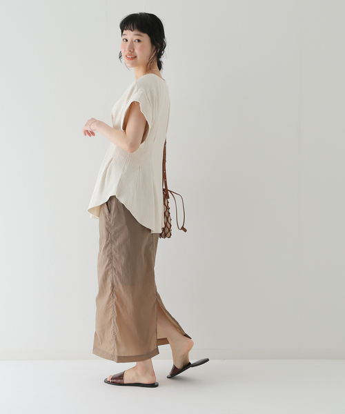 CLANE YAKKO SLEEVE HEAVY RIB TOPS アイボリー CLANE（クラネ）の「YAKKO SLEEVE HEAVY RIB TOPS（Tシャツ/カットソー