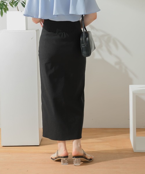 HEYUMM（ヘユム）の「ストレッチスリットナロースカート（スカート・レディース・ブラック/ブルー/アイボリー/ブラウン・ONE）」の18枚目の写真