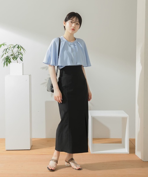 HEYUMM（ヘユム）の「ストレッチスリットナロースカート（スカート・レディース・ブラック/ブルー/アイボリー/ブラウン・ONE）」の20枚目の写真