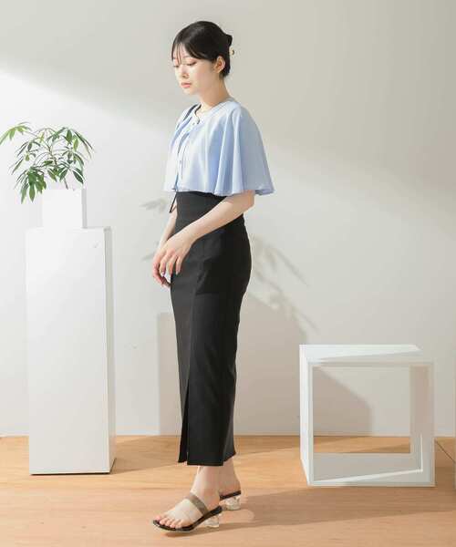 HEYUMM（ヘユム）の「ストレッチスリットナロースカート（スカート・レディース・ブラック/ブルー/アイボリー/ブラウン・ONE）」の22枚目の写真