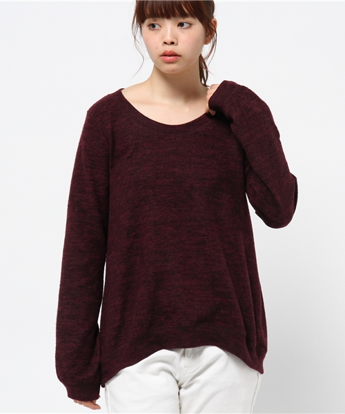 OUTLET（アウトレット）の「【Discoat Petit】起毛ニットソーU/N（Tシャツ/カットソー・レディース・グレー/チャコールグレー/ブルー/ボルドー・FREE）」の4枚目の写真