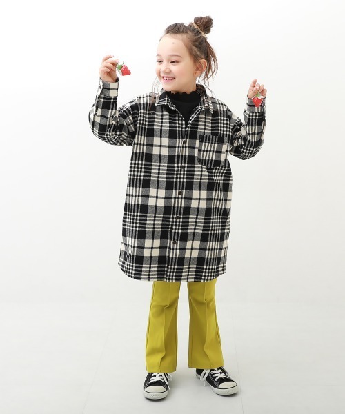 devirock（デビロック）の「ネルシャツ ワンピース（シャツワンピース・キッズ・ブラック/ネイビー/ブラウン/レッド/グリーン/アイボリー・110cm/100cm/120cm/130cm/140cm/150cm/160cm）」の8枚目の写真