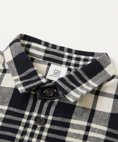 devirock（デビロック）の「ネルシャツ ワンピース（シャツワンピース・キッズ・ブラック/ネイビー/ブラウン/レッド/グリーン/アイボリー・110cm/100cm/120cm/130cm/140cm/150cm/160cm）」の13枚目の写真