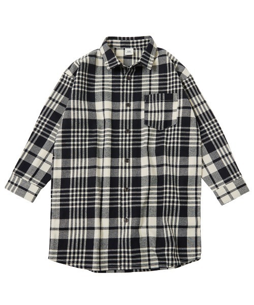 devirock（デビロック）の「ネルシャツ ワンピース（シャツワンピース・キッズ・ブラック/ネイビー/ブラウン/レッド/グリーン/アイボリー・110cm/100cm/120cm/130cm/140cm/150cm/160cm）」の20枚目の写真