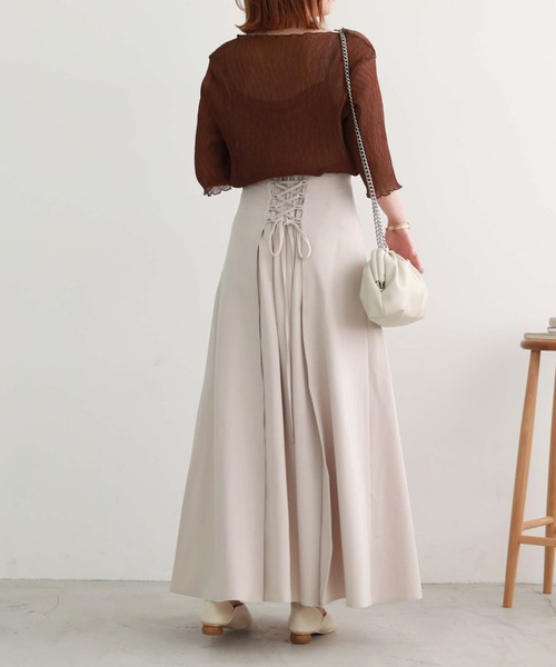 archives（アルシーヴ）の「Ｔ／Ｒバックレースアップスカート（スカート・レディース・ブラック/ブラウン/アイボリー/モカ・MEDIUM）」の10枚目の写真