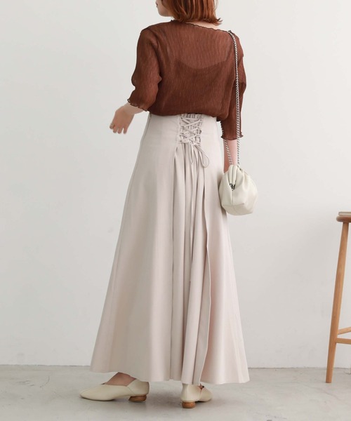 archives（アルシーヴ）の「Ｔ／Ｒバックレースアップスカート（スカート・レディース・ブラック/ブラウン/アイボリー/モカ・MEDIUM）」の11枚目の写真