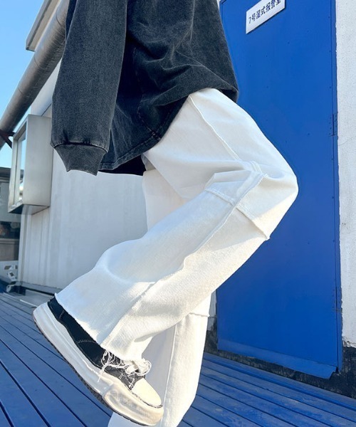 Mimma/Mimaa（ミマ）の「【Mimma/Mimaa】パイピングロックデニム（デニムパンツ・メンズ・ホワイト/ブラック/ブルー・FREE）」の7枚目の写真