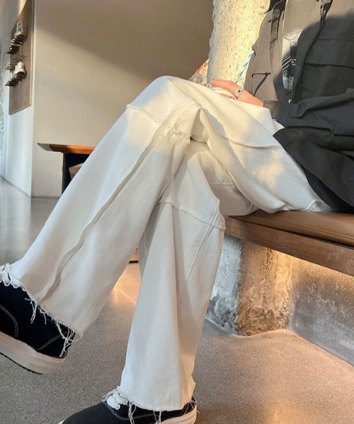 Mimma/Mimaa（ミマ）の「【Mimma/Mimaa】パイピングロックデニム（デニムパンツ・メンズ・ホワイト/ブラック/ブルー・FREE）」の9枚目の写真