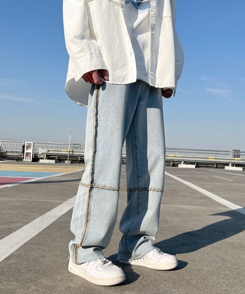 Mimma/Mimaa（ミマ）の「【Mimma/Mimaa】パイピングロックデニム（デニムパンツ・メンズ・ホワイト/ブラック/ブルー・FREE）」の11枚目の写真