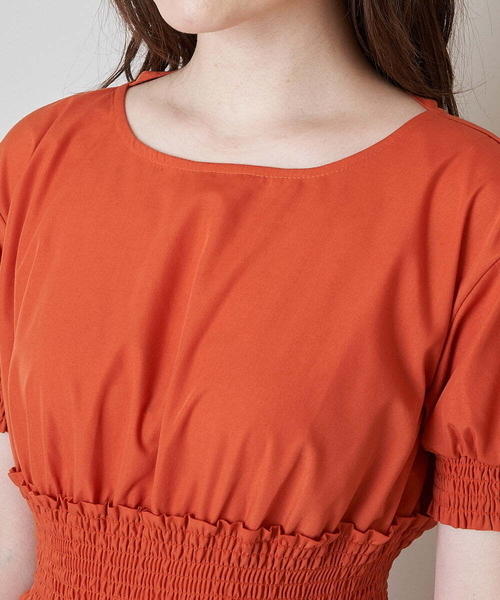 A de a.v.v（アードアー・ヴェ・ヴェ）の「シャーリングワンピ―ス（ワンピース・レディース・ブラック/オレンジ・36）」の13枚目の写真