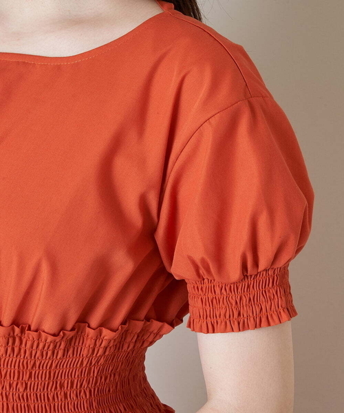 A de a.v.v（アードアー・ヴェ・ヴェ）の「シャーリングワンピ―ス（ワンピース・レディース・ブラック/オレンジ・36）」の15枚目の写真