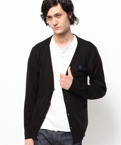 GIORDANO（ジョルダーノ）の「[GIORDANO]ライン刺繍カーディガン（カーディガン/ボレロ・メンズ・ブラック/グレー/ネイビー/レッド・SMALL/MEDIUM/LARGE）」の8枚目の写真