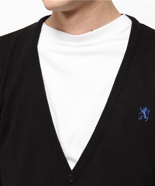 GIORDANO（ジョルダーノ）の「[GIORDANO]ライン刺繍カーディガン（カーディガン/ボレロ・メンズ・ブラック/グレー/ネイビー/レッド・SMALL/MEDIUM/LARGE）」の9枚目の写真