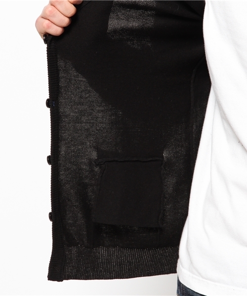 GIORDANO（ジョルダーノ）の「[GIORDANO]ライン刺繍カーディガン（カーディガン/ボレロ・メンズ・ブラック/グレー/ネイビー/レッド・SMALL/MEDIUM/LARGE）」の6枚目の写真