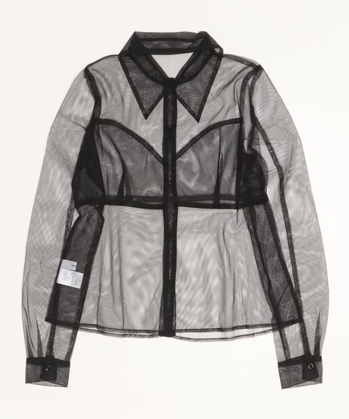 FIG&VIPER（フィグアンドバイパー）の「チュールシアー襟ブラウス（シャツ/ブラウス・レディース・ブラック/ワインレッド・FREE）」の16枚目の写真