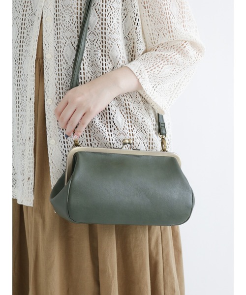 Samansa Mos2（サマンサ モスモス）の「がまぐちショルダーバッグ（ハンドバッグ・レディース・ブラック/ブラウン/グリーン・ﾌﾘ-）」の3枚目の写真