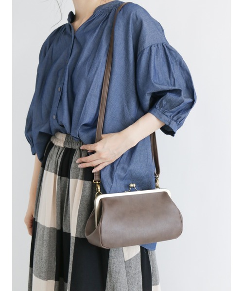 Samansa Mos2（サマンサ モスモス）の「がまぐちショルダーバッグ（ハンドバッグ・レディース・ブラック/ブラウン/グリーン・ﾌﾘ-）」の6枚目の写真