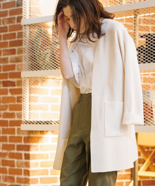 OPAQUE.CLIP（オペークドットクリップ）の「◆ミラノリブ ロングカーディガン【WEB限定サイズ】（カーディガン/ボレロ・レディース・ライトグレー/ブラック/オフホワイト/カーキ・40/38/36/34/42）」の20枚目の写真