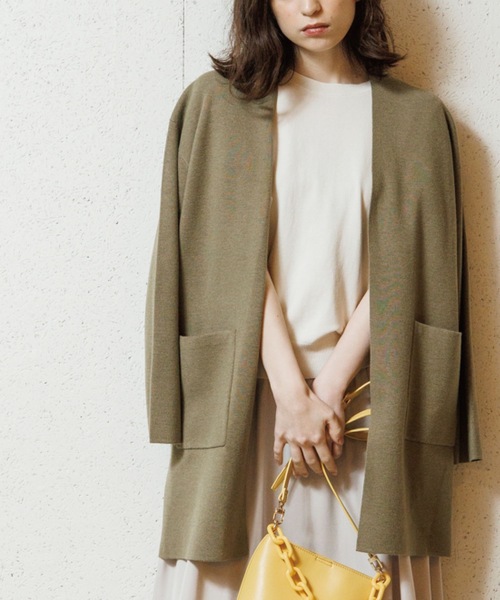 OPAQUE.CLIP（オペークドットクリップ）の「◆ミラノリブ ロングカーディガン【WEB限定サイズ】（カーディガン/ボレロ・レディース・ライトグレー/ブラック/オフホワイト/カーキ・40/38/36/34/42）」の19枚目の写真