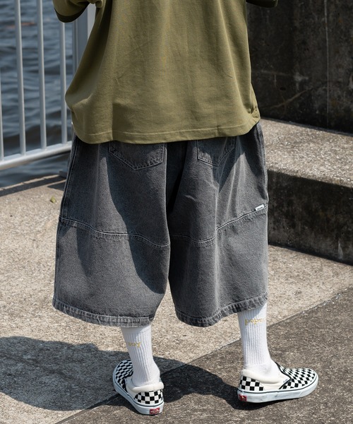 Perushu（ペルーシュ）の「切り替えワイドデニムハーフパンツ（その他パンツ・メンズ・ブラック/インディゴブルー・SMALL/MEDIUM/LARGE）」の7枚目の写真